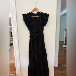 Karina Gramaldi - Black Ruffled Women's Maxi Dress